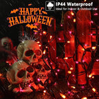 Brizled Orange & Purple Halloween Lights, 100 Count Connectable, UL Certified Incandescent String Lights, Black Wire Mini Lights Set for Indoor/Outdoor Halloween Party Decor