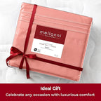 Mellanni Twin XL Sheets Set - 3 PC Iconic Collection Bedding - Hotel Luxury, Extra Soft, Cooling Bed Sheets - Wrinkle, Fade, Stain Resistant (Twin Extra Long, Coral)