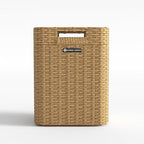 Ypati Rattan Trash Can with Lid, Wicker Bathroom Garbage Bin with Removeable Liner, 4 Gallon Small Waste Basket for Home, Outdoor Patio, Dorm, Office, Boho Decor, with Trash Bags, Tan Yellow, Eureka