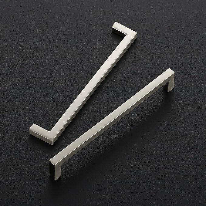 Ravinte 5 Pack Solid 6-1/4 Inch Center to Center Slim Square Bar Drawer Handles - Brushed Nickel Drawer Pulls - Kitchen Cabinet Hardware
