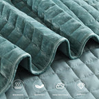 Secgo California King Comforter Set for Bed - Velvet Quilts California King Size, Black Bedspreads (120 * 110 Inch) with 2 Pillow Shams, Patchwork Reversible Lightweight Bedding