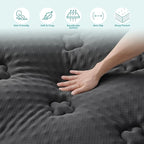 Hansleep RV Short Queen Mattress Topper Viscose Derived from Bamboo, Camping Memory Foam Pillow Top Mattress Topper, Breathable Mattress Pad for Back Pain Relief, 60" x 75", Charcoal Grey