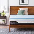LUCID 2 Inch Mattress Topper, California King Size – Cooling Gel Infused Memory Foam – Plush Feel – Ventilated Breathable Design – CertiPur Certified