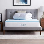 LUCID 4 Inch Down Alternative and Gel Memory Foam Mattress Topper - Three Toppers In One - King , White