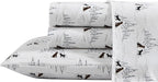 Eddie Bauer - Full Sheets, Cotton Flannel Bedding Set, Brushed For Extra Softness, Cozy Home Decor (Dog Friends White, Full)