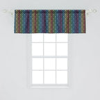 Ambesonne Dog Lover Window Valance Pack of 2, Paw Print Pattern Diamond Shaped Rhombus Shapes Design Geometric Arrangement, Rod Pocket Curtain Valances for Kitchen Bedroom, 54" X 18", Petrol Blue