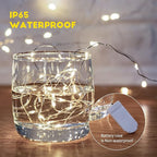 Brightown 24 Pack Fairy Lights Battery Operated - 7Ft 20 Led Mini String Lights Silver Wire Waterproof Firefly Starry DIY Lights for Bedroom Patio Wedding Party Christmas Decor (Pure White)