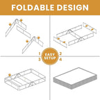 MAF 5 Inch Twin XL Box Spring and Cover Set, Low Profile Metal Box Spring 3500 lbs Black Heavy Duty Metal Mattress Foundation with BoxSpring Cover, No Squeaky, Easy Assembly