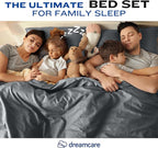 DREAMCARE Full Size Sheets – 4 pcs Cooling Sheets – up to 21” Deep Full Sheet Set – Hotel Luxury Sheets & Pillowcases – Superior Softness 100% Fine Microfiber with Side Pocket – DGray