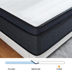 Molblly Hybrid Mattress in a Box with Gel Memory Foam, Individually Wrapped Pocket Coils Innerspring, Pressure-Relieving and Supportive, Non-Fiberglass, Queen Size, 10 Inch