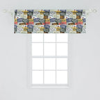 Ambesonne Vintage Window Valance Pack of 2, Original Retro Style License Plates Personalized Creative Travel Vacation, Rod Pocket Curtain Valances for Kitchen Bedroom, 54" X 18", Green Blue Yellow