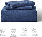 Love's cabin Quilts for Full Bed Navy Bedspreads Bedding Set - Summer Lightweight Bedspread Comforter - Coin Pattern Bedding Coverlet for All Season - 3 Pieces (1 Quilt, 2 Pillow Shams)