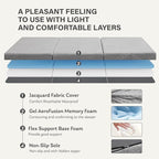 MLILY Tri-Fold Memory Foam Mattress, 4 inch Single Folding Mattress with Collapsible and Washable Cover, Travel and Guest Mat, 75"×25"×4", Grey
