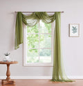 LinenZone Sage Window Scarf Valance in 360 Inch Size. Use Window Scarves as Canopy Bed or Backdrop Curtains, Curtain Scarf, or Sheer Fabric for Draping. (Amazing 55 x 360, Sage)