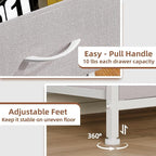 Somdot Nightstand Set of 2, Small Dresser for Bedroom with 2 Drawers, Bedside Table Night Stand End Table with Fabric Bins for Bedroom Kids Closet Dorm Guest Room, Ash Grey
