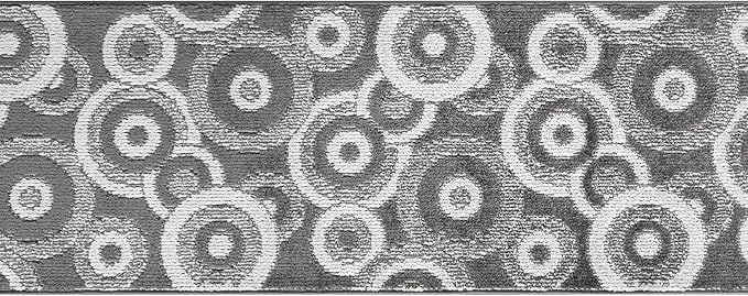 Custom Length Cut to Size Retro Modern Geometric Carpet Runner Rug for Hallways, Non Slip Rubber Backed, 31 inch Wide X Customized Length, Geo Grey, 31 inch X 24 feet