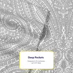 King Size Bed Sheets - 6 Piece 1500 Supreme Collection Fine Brushed Microfiber Deep Pocket King Sheet Set Bedding - 2 Extra Pillow Cases, Great Value, King, Paisley Gray