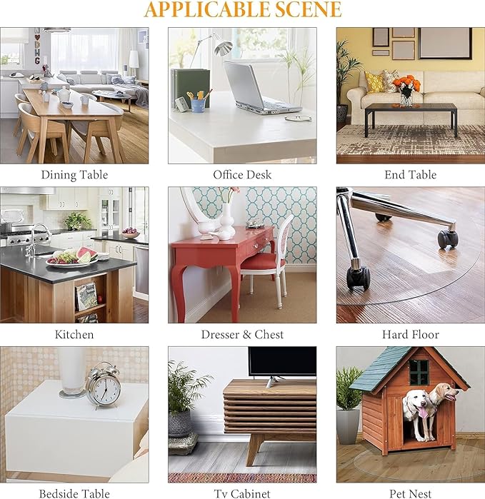 Deep Dream 1.5mm Clear Desk Cover Protector, 38×63 Inch Clear Desk Cover, Clear Desk Mat, Table Cover Tablecloth Protector Rectangle, Table Protector for Dining Room Table