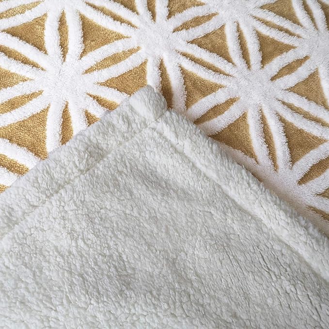 LOMAO Sherpa Fleece Blanket Fuzzy Soft Throw Blanket Dual Sided Blanket for Couch Sofa Bed (Yellow, 60''x80'')