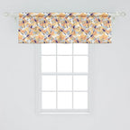 Ambesonne Dragonfly Window Valance Pack of 2, Uneven Big Repetitive Winged Bug 2 Pairs of Patched Wings Flying Orange Blobs, Rod Pocket Curtain Valances for Kitchen Bedroom, 42" X 18", Sand Brown