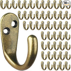 IBosins 50PCS Coat Hooks Wall Mounted Single Prong Robe Hook for Hanging Towel Hooks with 100 Screws for Cup, Mug, Bags, Hat, Cap, Scarf, Pet leashes
