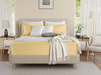 100% Cotton Sheets For King Size Bed, 800 Thread Count Breathable Bed Sheets, Soft & Comfy Naturally Cool Fully Elassticated Sheet & Pillowcase Sets, Machine Washable No Pill Fade Resistant- Semolina