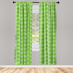 Ambesonne Lime Green Window Curtains, Simplistic Formless Geometric Shapes in Different Shades Theme, Lightweight Decor 2-Panel Set with Rod Pocket, Pair of - 28" x 63", Green