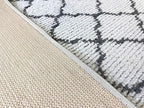 Custom Size Modern Runner Rug Carpet for Hallway Entryway Foyer Kitchen, Slip Resistant Latex Rubber Backed 31 inch Wide X Customized Length, Trellis Grey, 31 inch X 20 feet