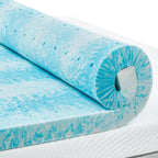 PERLECARE 4 Inch King Memory Foam Mattress Topper, Cooling Gel Infused Mattress Pad, Ventilated Bed Topper for Pressure Relief, CertiPUR-US Certified, Blue