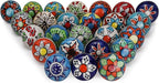Cabinet Multicolor Assorted Ceramic Drawer Pull Handle Kitchen Cupboard Wardrobe Knob Boho Room Decorative Furniture Hardware Dresser Drawers Knobs-Pack of 20