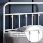 Yaheetech Classic Metal Platform Bed Frame Mattress Foundation with Victorian Style Iron-Art Headboard/Footboard/Under Bed Storage/No Box Spring Needed/Twin Size White