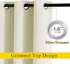 NICETOWN Blackout Beige Curtains 84 inch Long for Bedroom - Thermal Insulated Solid Grommet Vertical Drapes Room Darkening Drapes for Living Room (Set of 2, W37 x L84)