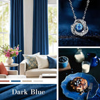 Lazzzy Velvet Blackout Curtains Thermal Insulated Room Window Drapes Super Soft Luxury Curtains for Living Room Bedroom Rod Pocket 2 Panels, Dark Blue, 52" W x 84" L