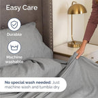 Queen Size 4 Piece Sheet Set - Comfy Breathable & Cooling Bed Sheets Set - Hotel Luxury Bedding for Women, Men, Kids, Teens, Boys & Girls - Deep Pockets, Soft & Wrinkle Free - Grey (Heathered Sheets)