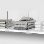 Aolloa 4 PCS Shelf Dividers for Closet Organization Acrylic Clear Closet Shelf Divider for Wooden Shelving Suitable for Wooden or Vertical Shelves Or Bedroom, Kitchen and Office