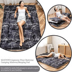 MAXYOYO Black Marble Printed Japanese Futon, Thicken Sleeping Pad Roll Up Camping Mattress Twin