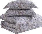 Paisley Comforter Set King Size with Sheets Bed in a Bag – Deep Pocket Fitted Sheet with Elastic Corners, Cozy Comforter, Pillowcases & Shams – Soft Microfiber All Season Bedding – Machine Washable