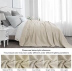 PHF 100% Cotton Waffle Weave Blanket King Size for Bed,Snag Proof Lightweight Breathable Moisture-Wicking Throw for Couch,Great for Layering in Cold Weather,Machine Washable,Home Decor Gift-Linen