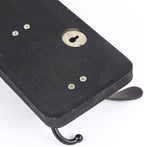 SKOLOO Coat Rack Wall Mounted - Pack of 2, Wooden, Heavy Duty, Rustic Coat Hooks for Wall, 16'' Hole to Hole, Wall Coat Rack with 5 Triple Hooks for Hanging Clothes, Jacket, Hat(Black)