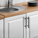 JOY DECOR 30 Pack Cabinet Handles, Black Cabinet Pulls, 5 in Hole Center Kitchen Hardware, Stainless Steel T Bar Handles for Dresser Drawers