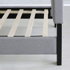 Furinno Laval Button Tufted Upholstered Platform Bed Frame, Twin XL, Glacier