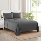 Twin Sheets - Breathable Luxury Sheets with Full Elastic & Secure Corner Straps Built In - 1800 Supreme Collection Extra Soft Deep Pocket Bedding Set, Sheet Set, EXTRA DEEP pocket - Twin, Gray