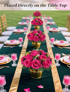 BLOSMON Hot Pink Flowers Artificial: 2 Pcs Fake Rose Balls Centerpiece for Wedding Table Decoration - Faux Silk Kissing Bouquet Floral Arrangement for Home Party Event Decor