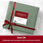 Mellanni Twin XL Sheets Set - 3 PC Iconic Collection Bedding - Hotel Luxury, Extra Soft, Cooling Bed Sheets - Wrinkle, Fade, Stain Resistant (Twin Extra Long, Sage)