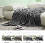 Exclusivo Mezcla Fleece King Size Blanket for Bed, 90x104 Inches Soft Cozy Jacquard Flannel Blankets, Lightweight Fuzzy Plush Warm for Winter, Dark Grey