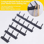 WEBI Coat Rack Wall Mounted,2 Coat Hooks for Hanging Coats,Hook Rack Hook Rail Coat Hanger Wall Coat Rack with Hooks for Clothes,Jacket,Black