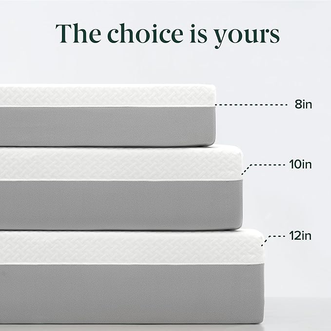 ZINUS 8 Inch Green Tea Essential Memory Foam Mattress [New Version], Twin, Fiberglass Free, Medium Feel, Breathable Airflow Memory Foam, Certified Safe Foams & Fabric, Mattress in A Box