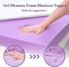 SINWEEK 3 Inch Gel Memory Foam Mattress Topper with Cooling Cover Ventilated Soft Mattress Pad, Bed Topper, CertiPUR-US Certified, Twin XL Size
