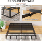 EMODA King Box Spring 9 Inch Heavy Duty Bed Base Metal Mattress Foundation with Fabric Cover, 3000LBS Max Weight Capacity, Noise Free, Easy Assembly