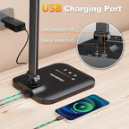 LED Desk Lamp for Office Home, Height Adjustable Architect Desk Light with USB Adapter, Stepless Dimming Table Lamp Light for Reading, Study, Workbench
